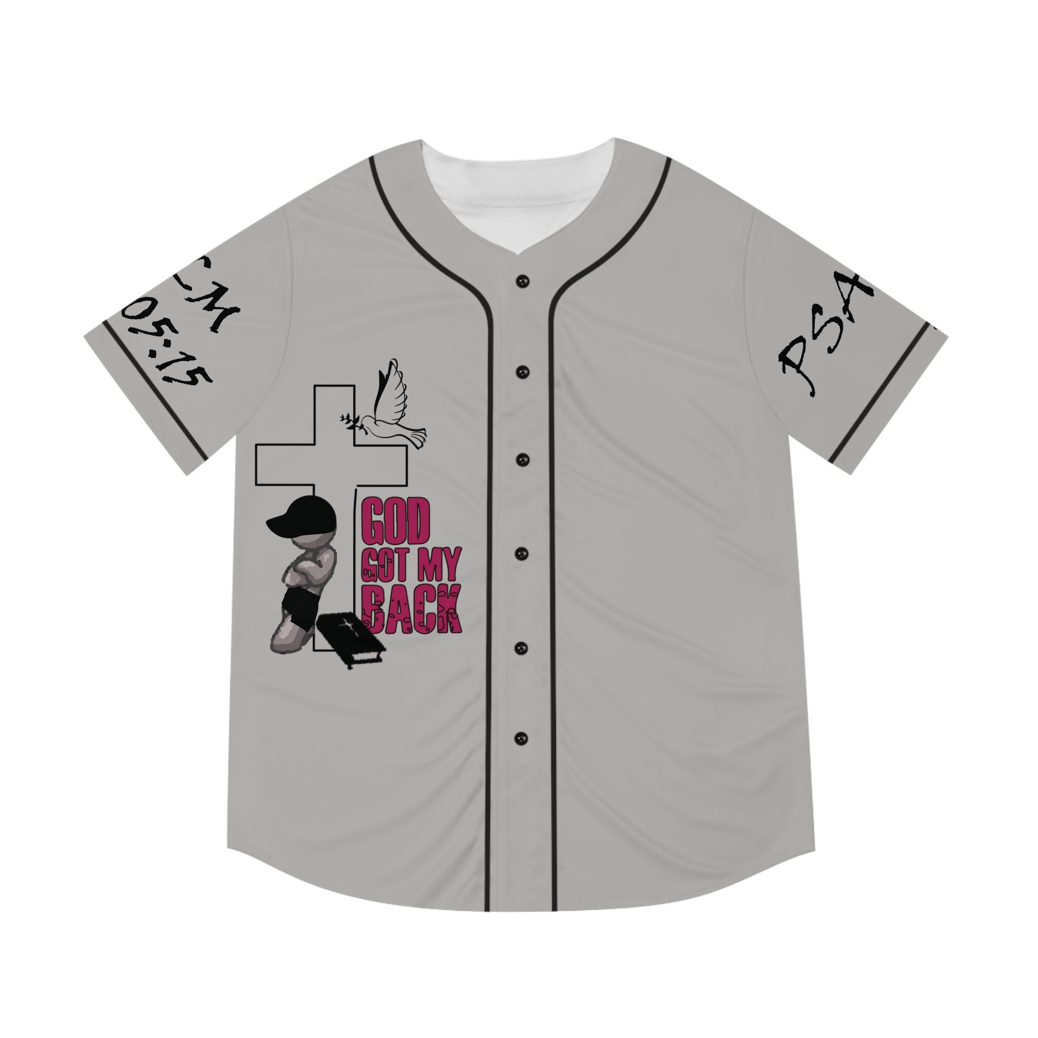 God got my back - Men's Baseball Jersey (AOP)