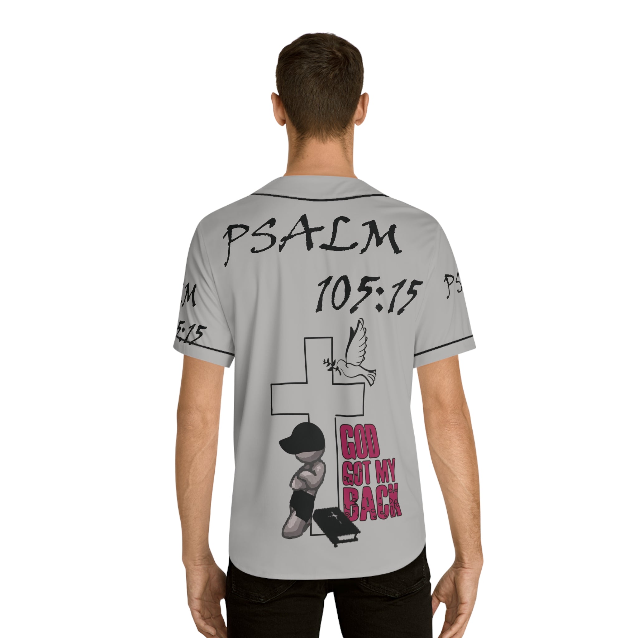 God got my back - Men's Baseball Jersey (AOP)