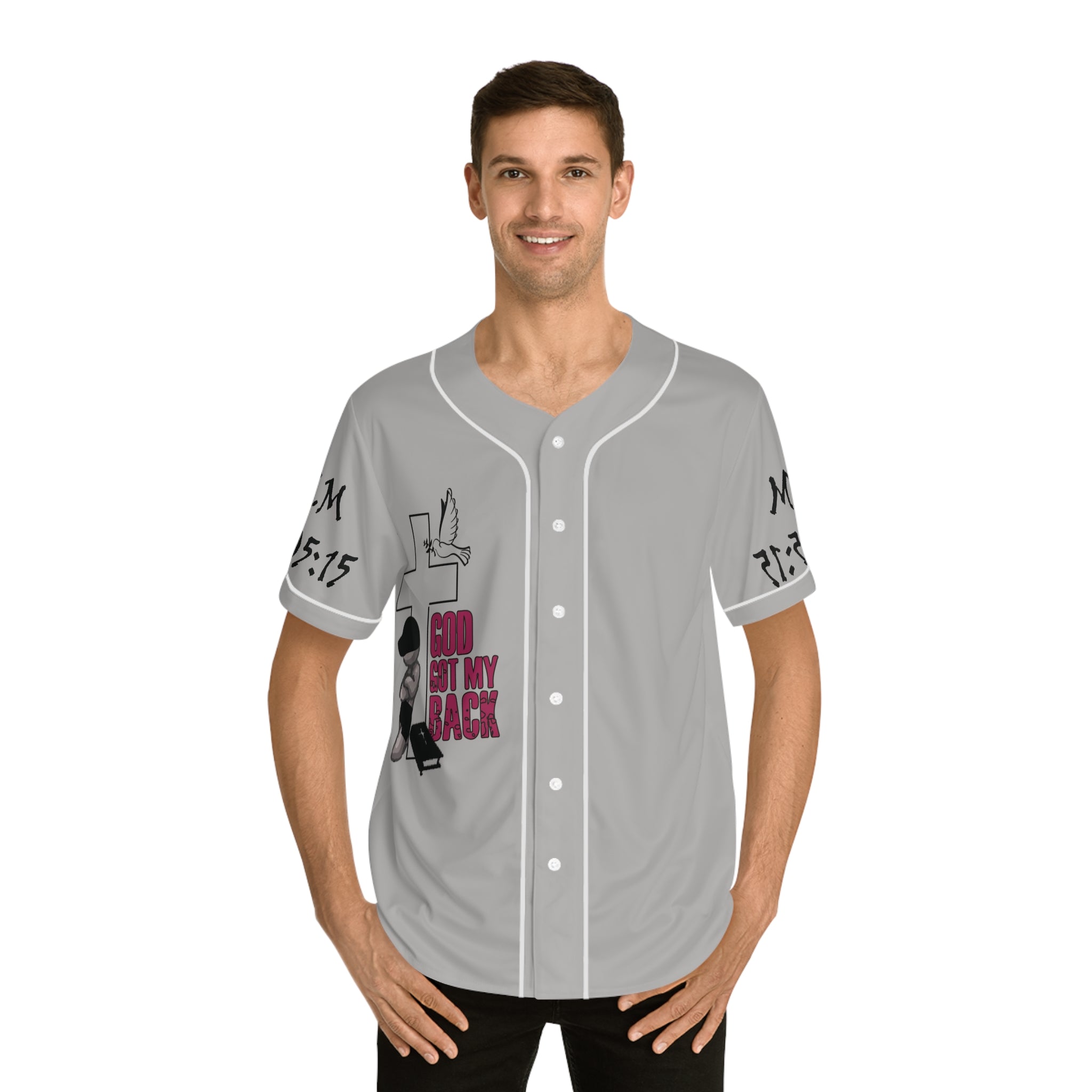 God got my back - Men's Baseball Jersey (AOP)